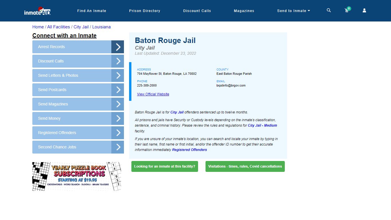 Baton Rouge Jail | Inmate Locator